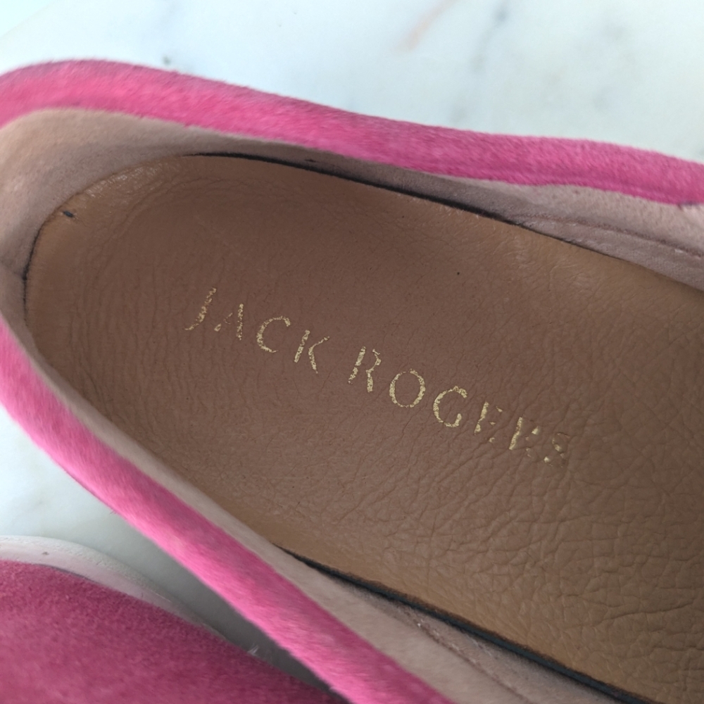 Jack Rogers Ronnie Pink Perforated Suede Slip On Sneakers - Picture 4 of 10